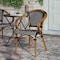 Flash Furniture Bordeaux French Bistro Stacking Chair w/Arms, Black and White PE Rattan and Bamboo Print Alum Frame SDA-ADS642142-BKWH-NAT-GG - alternate 6